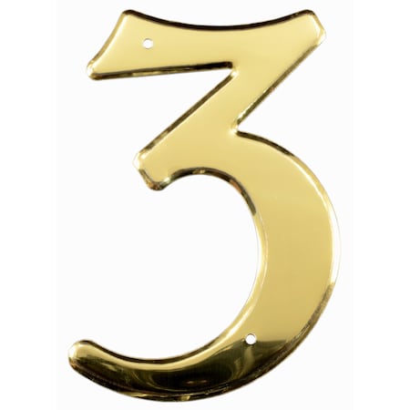 Midwest Fastener 3.75" - "3" Brass Colored Aluminum House Numbers 3PK 360204